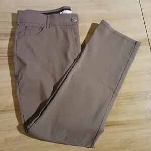 89th + Madison Brown Stretch Trousers Womens 16 W EUC